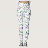 Romantischer rosa botanischer Blumenboho Leggings (Vorderseite)