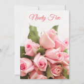 Romantischer Rosa Bouquet 95. Geburtstag Einladung (Vorderseite)