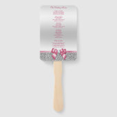 Romantischer Rosa Bow, Silberner Glitzer Hochzeits Fächer (Rückseite)