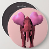 Romantischer rosa Elefant Button (Vorne & Hinten)