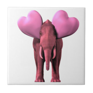 Romantischer rosa Elefant Fliese