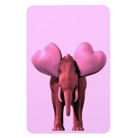 Romantischer rosa Elefant Magnet (Vertikal)