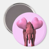 Romantischer rosa Elefant Magnet (Vorderseite/Rückseite)