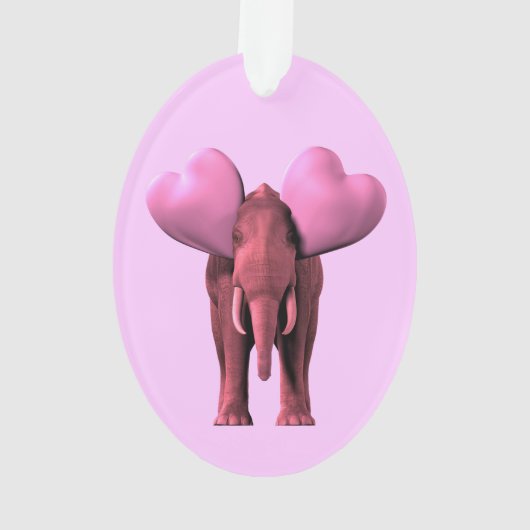 Romantischer rosa Elefant Ornament (Rückseite)