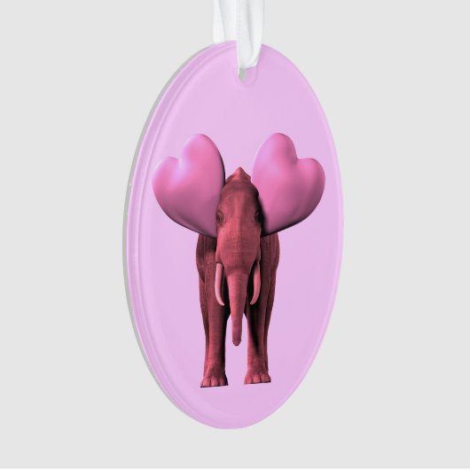 Romantischer rosa Elefant Ornament (Vorderseite)