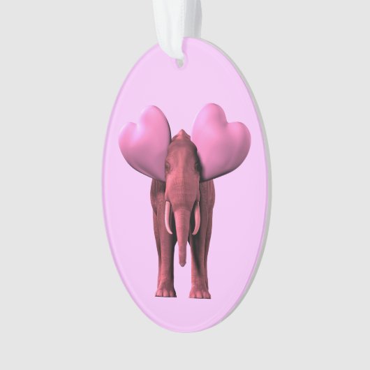 Romantischer rosa Elefant Ornament (Vorderseite)