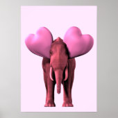 Romantischer rosa Elefant Poster (Vorne)