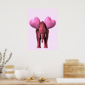 Romantischer rosa Elefant Poster (Küche)