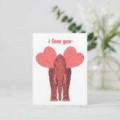 Romantischer rosa Elefant Postkarte (Stehend Vorderseite)