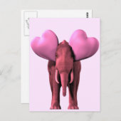 Romantischer rosa Elefant Postkarte (Vorne/Hinten)