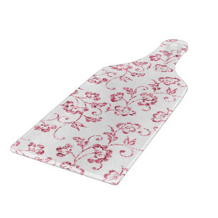 Romantischer rosa Glitter-Blumen- Schneidebrett