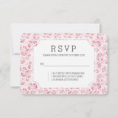 Romantischer Rosa Glitzer Bloral Wedding RSVP Karte (Vorderseite)