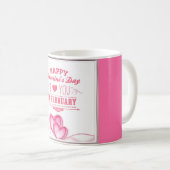 Romantischer rosa glücklicher Valentinstag Kaffeetasse (VorderseiteRechts)