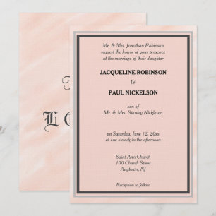 Romantischer Rosa Grauer Geometrischer Wasserfarbe Einladung