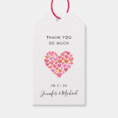 Romantischer rosa Herzgeschenk Geschenkanhänger (Vorderseite)