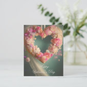 Romantischer rosa Herzvalentin Feiertagskarte (Stehend Vorderseite)