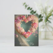 Romantischer rosa Herzvalentin Postkarte (Stehend Vorderseite)