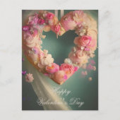 Romantischer rosa Herzvalentin Postkarte (Vorderseite)