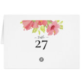 Romantischer rosa Hibiskus Blooms Wedding Tischnum (Rückseite Horizontal)