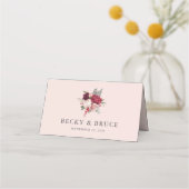 Romantischer rosa Hochzeitssitz Platzkarte (Rückseite)