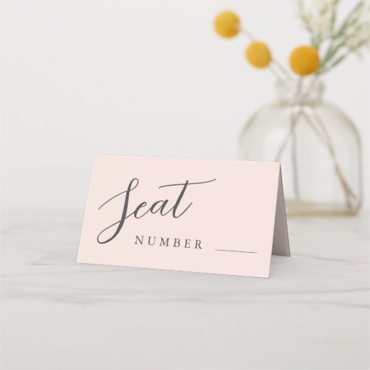 Romantischer rosa Hochzeitssitz Platzkarte (Vorderseite)