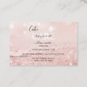 Romantischer rosa Lichteffekt Glitzer Cake Care Bu Visitenkarte (Rückseite)