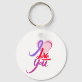 Romantischer rosa Lila Herz Valentinstag Schlüsselanhänger (Vorderseite)