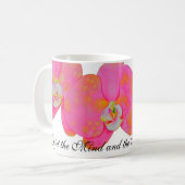 Romantischer Rosa Orchid Wasserfarbe tropische Blu Kaffeetasse (Vorderseite Links)