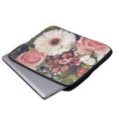 Romantischer rosa Rosen Blumenstrauß Laptopschutzhülle (Vorne Knopf)