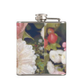 Romantischer rosa Rosen Blumenstrauß Monogramm Flachmann (Rückseite)