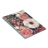 Romantischer rosa Rosen Blumenstrauß Notizblock (Rechte Seite)