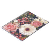 Romantischer rosa Rosen Blumenstrauß Notizblock (Linke Seite)