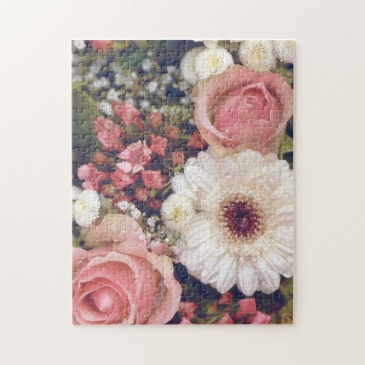 Romantischer rosa Rosenblumenstrauß Puzzle (Vertikal)
