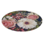 Romantischer rosa Rosenblumenstrauß Schneidebrett (Ecke)
