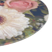 Romantischer rosa Rosenblumenstrauß Schneidebrett (Ecke)