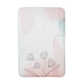 Romantischer Rosa Watercolor Badematte (Vorderseite Vertikal)