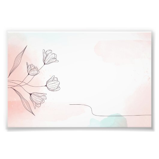 Romantischer Rosa Watercolor Fotodruck (Vorne)
