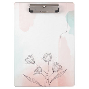 Romantischer Rosa Watercolor Klemmbrett