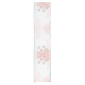 Romantischer Rosa Watercolor Kurzer Tischläufer (Vorderseite)