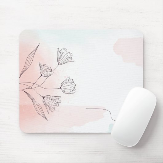 Romantischer Rosa Watercolor Mousepad (Mit Mouse)