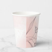 Romantischer Rosa Watercolor Pappbecher (Rechts)
