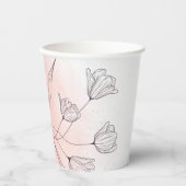 Romantischer Rosa Watercolor Pappbecher (Vorderseite)
