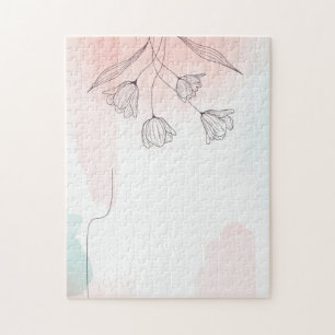 Romantischer Rosa Watercolor Puzzle