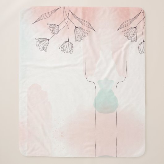 Romantischer Rosa Watercolor Sherpadecke (Vorderseite)