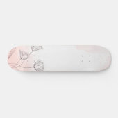 Romantischer Rosa Watercolor Skateboard (Horizontal)