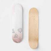 Romantischer Rosa Watercolor Skateboard (Vorderseite)