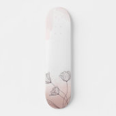 Romantischer Rosa Watercolor Skateboard (Vorne)