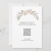 Romantischer rosafarbener, eleganter Foliage Gold Save The Date (Rückseite)