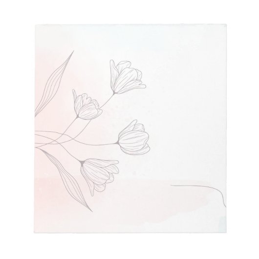 Romantischer rosafarbener, floraler Notepad - Eleg Notizblock (Vorderseite)