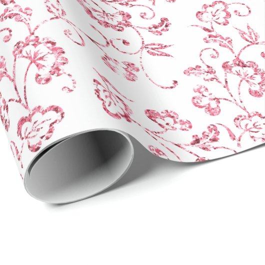 Romantischer rosafarbener Glitzer Geschenkpapier (Rolleneckpunkt)